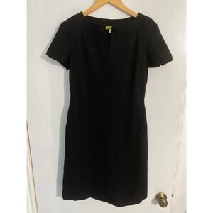 Sigrid Olsen sheath dress women’s size 2 black stretch classic old money LBD